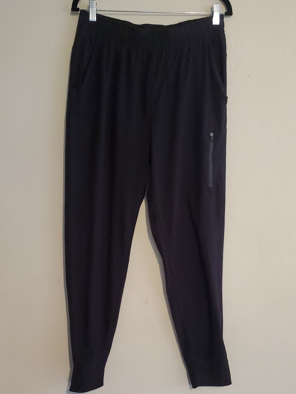 Men's Black Athletic Joggers with Zipper Pocket